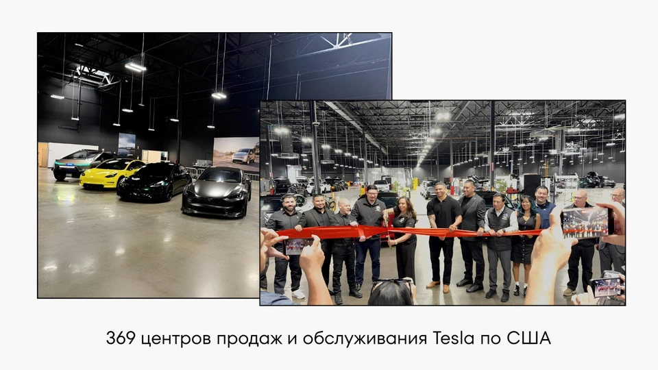 Центры продаж и обслуживания Tesla в США